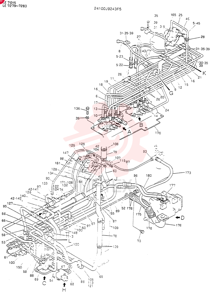 HYDR LINES, UPP (FOR EXPORT) 24100J9243F5 (2)