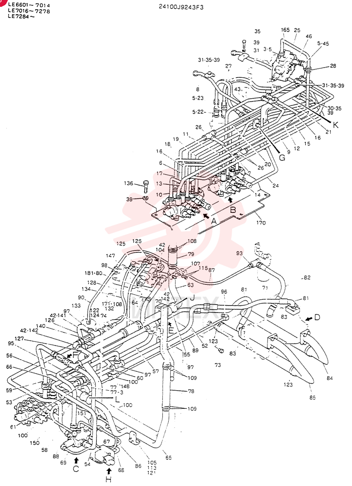 HYDR LINES, UPP (FOR EXPORT) 24100J9243F3 (2)
