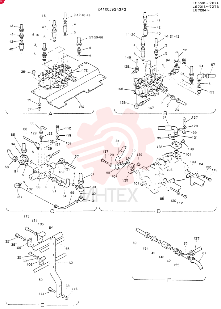 HYDR LINES, UPP (FOR EXPORT) 24100J9243F3 (3)