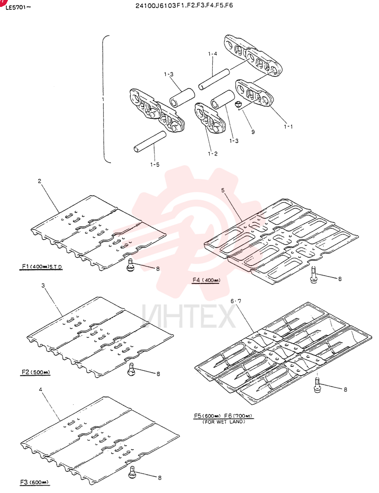 INSTAL, CRAWLER TRACK 24100J6103F1
