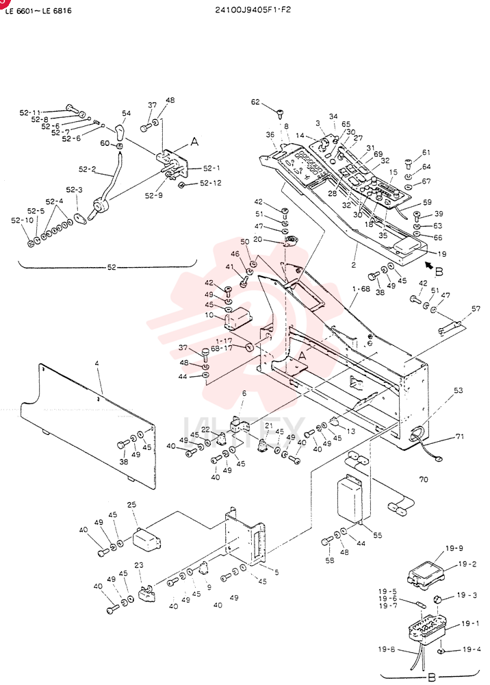 PANEL ASSY, INST (FOR WRIST CONTROL), Serial Range: LE6601--LE6738