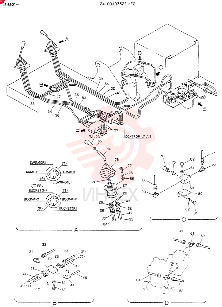 REMOTE-CONTROL ASSY  LE6601-, Serial Range: -LE7086 24100J9362F1 (1)