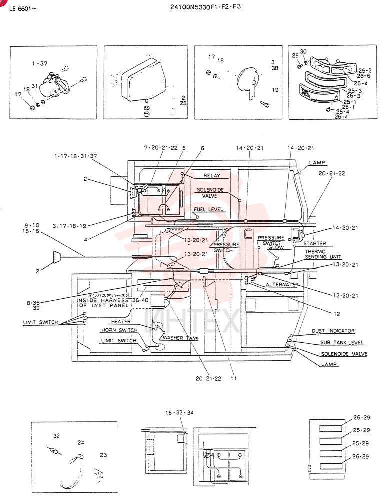 WIRING ASSY, ELEC (REMOTE CONTROL) (WRIST CONTROL)  LE6601-, Serial Range: -LE6816