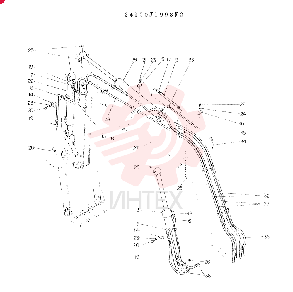 ATT ASSY, HOE, CONSISTS OF REF. 2 TO 38