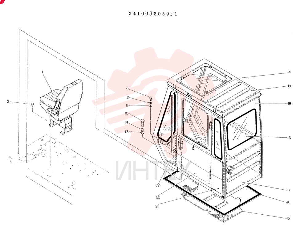 INSTAL CAB, CONSISTS OF REF. 1 TO 22