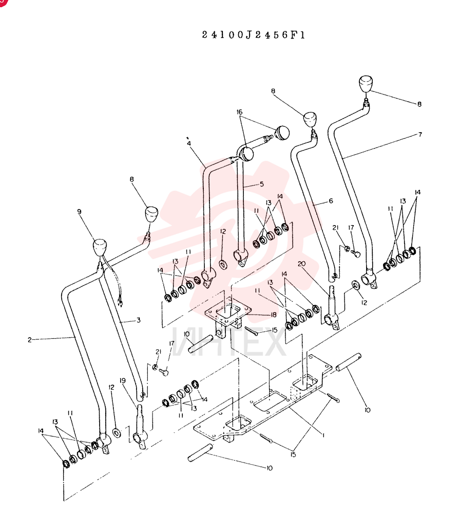 LEVER ASSY, CONTROL, CONSISTS OF REF. 1 TO 21