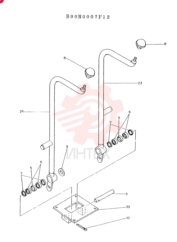 LEVER ASSY, CONTROL, CONSISTS OF REF. 3 TO 33
