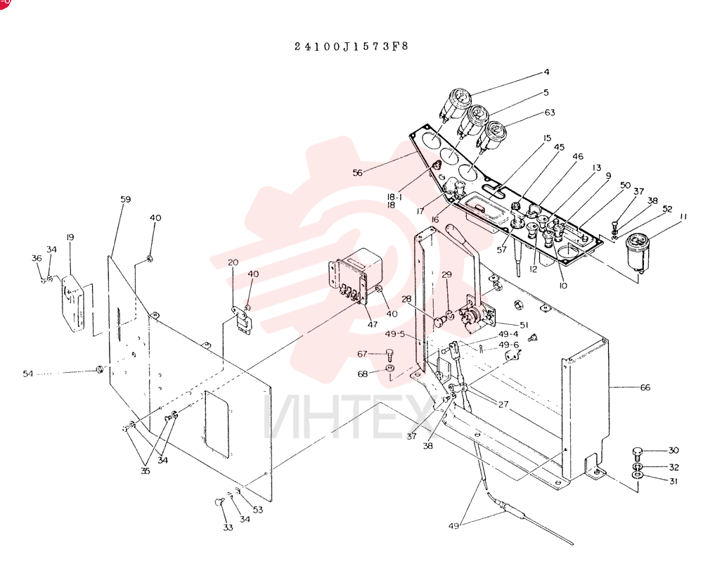 PANEL ASSY, INST, CONSISTS OF REF. 4 TO 68
