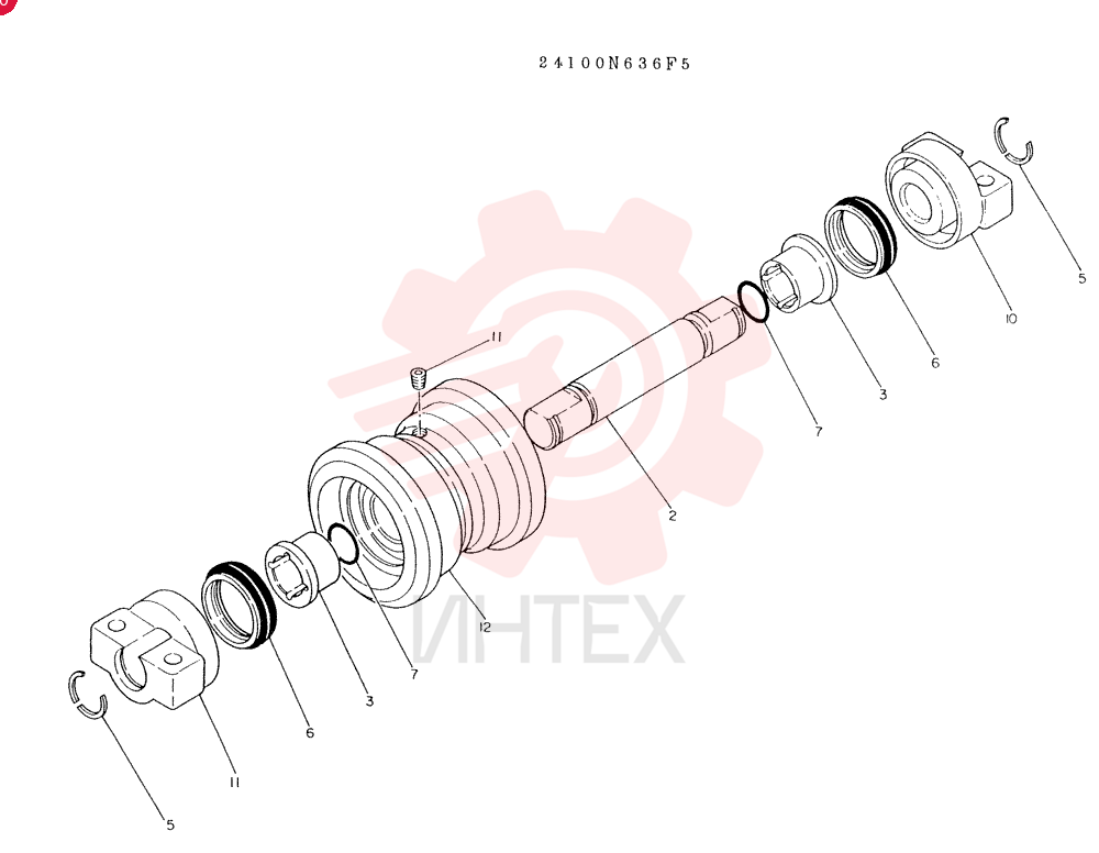 ROLLER ASSY, CONSISTS OF REF. 2 TO 12