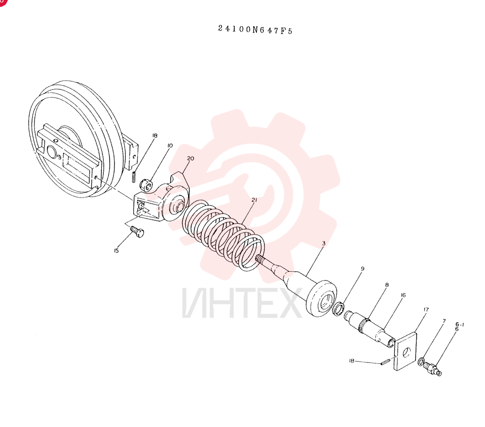 SPRING ASSY, TRACK, CONSISTS OF REF. 3 TO 21