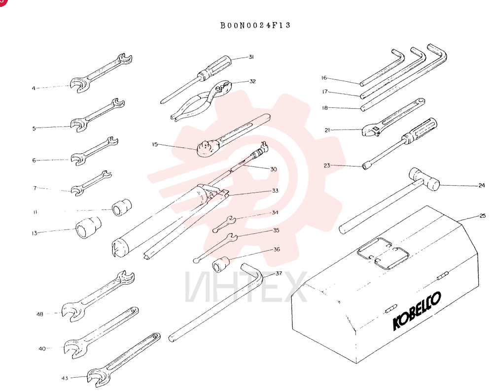 TOOL ASSY, CONSISTS OF REF. 4 TO 52