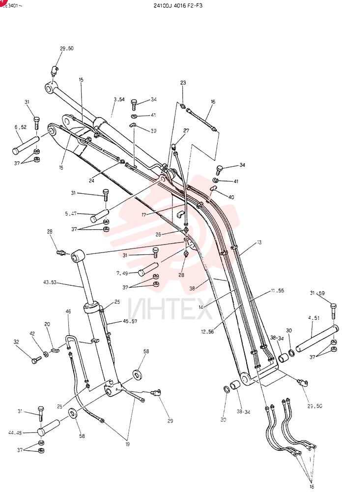BOOM ASSY, Serial Range: LE3401-LE4018
