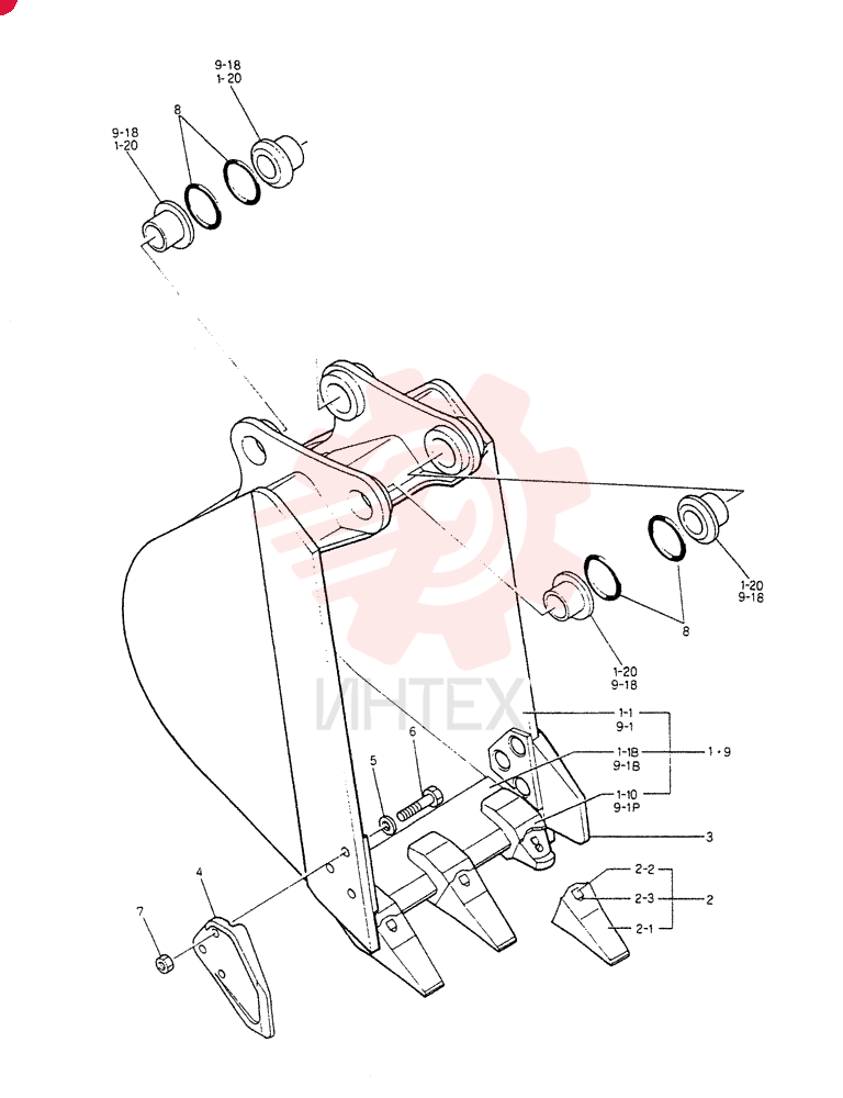 BUCKET ASSY, Serial Range: LE3401--LE5489