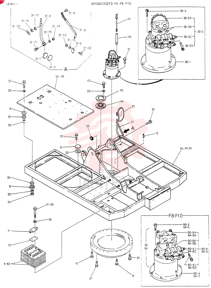 FRAME ASSY, UPP, Serial Range: -LE3401