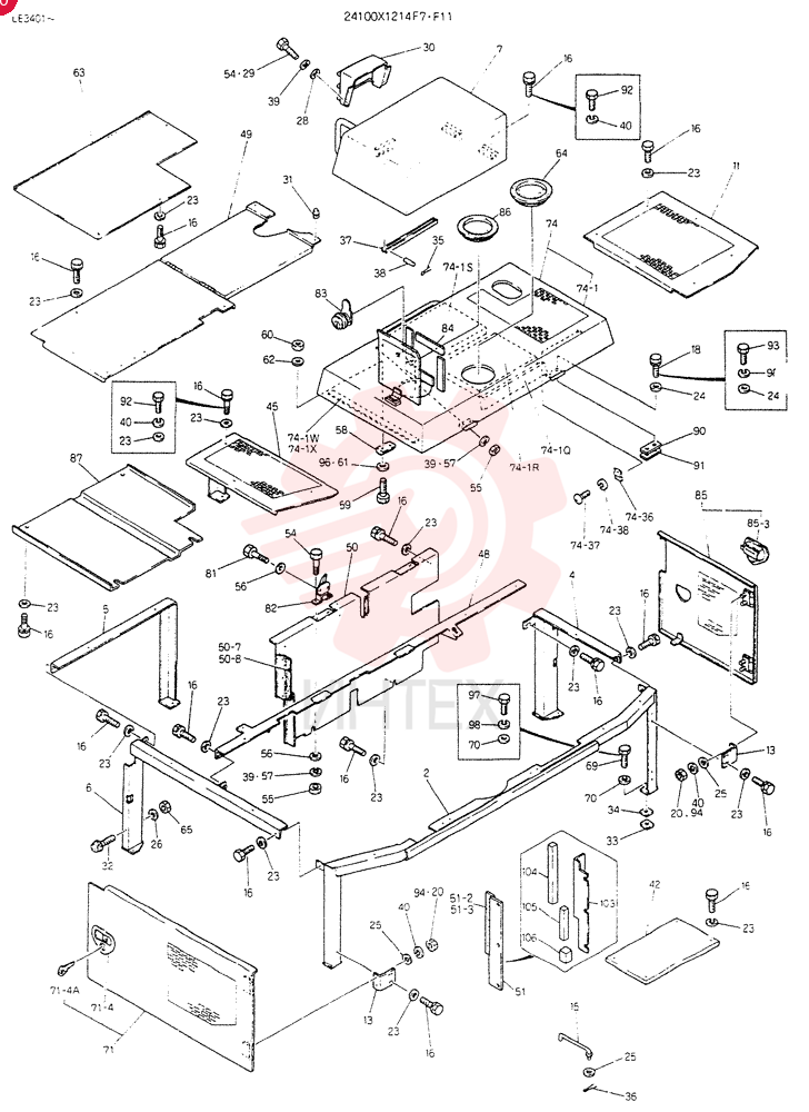 GUARD ASSY, Serial Range: LE3401-LE4161 24100X1214F7