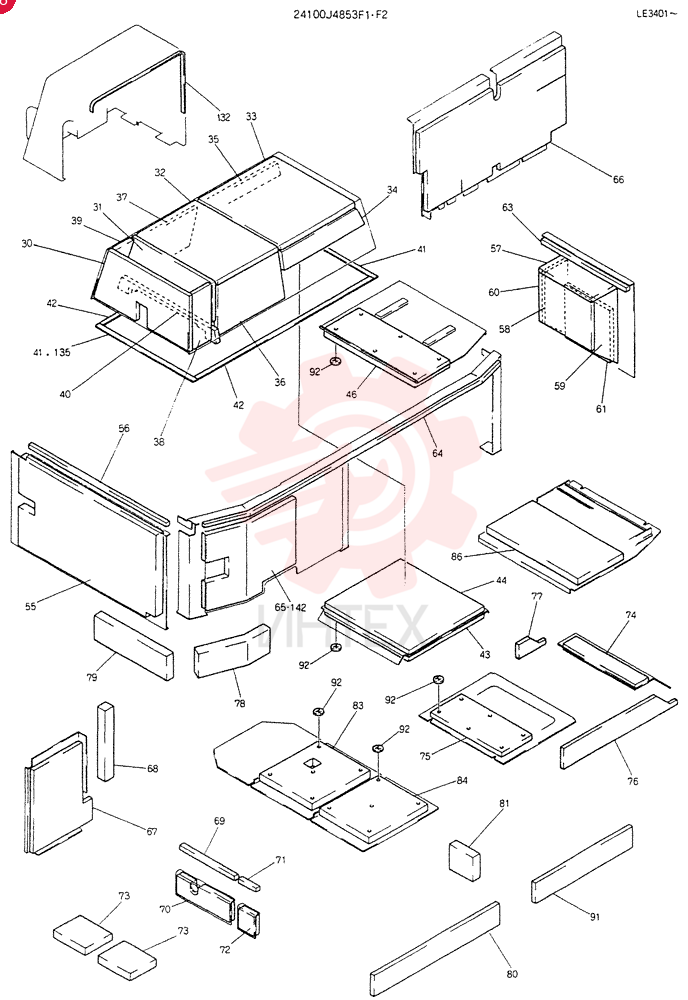 GUARD ASSY, Serial Range: LE3401-LE4161 24100J4853F1 (1)