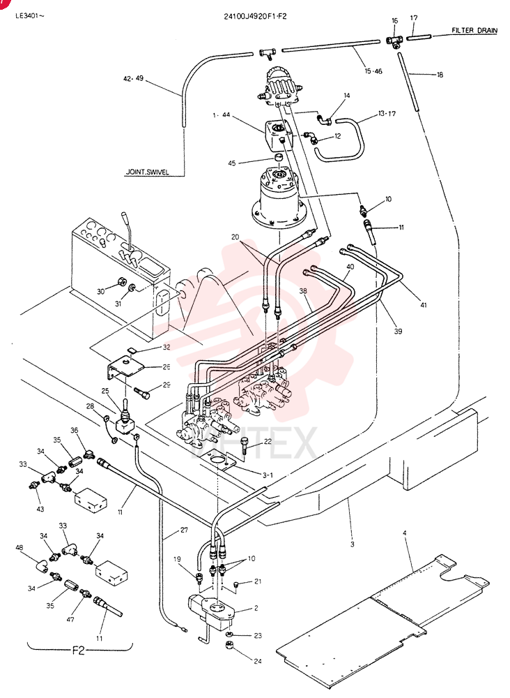 HYDR LINES,BREAKE, Serial Range: LE3401---LE4636