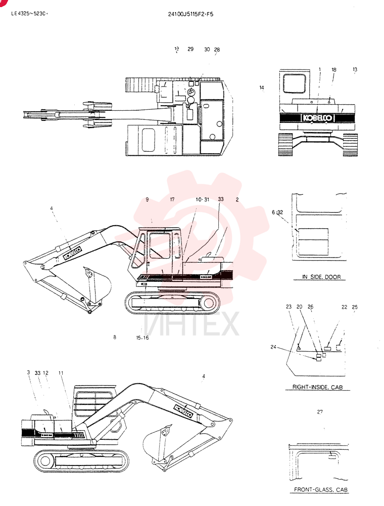 LABEL,NAME-PLATE  LE4325, Serial Range: -LE4326 24100J5115F2