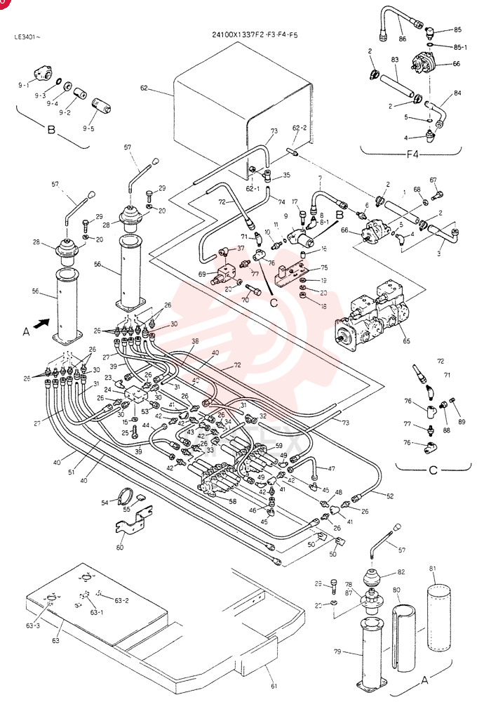 REMOTE-C0NTROL ASSY, Serial Range: LE3401-LE4161