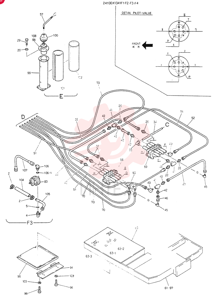 REMOTE-CONTROL ASSY, Serial Range: LE3401-LE4161 24100X1341F1 (1)