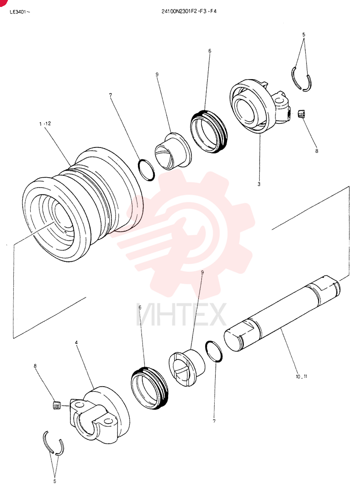 ROLLER ASSY, Serial Range: LE3401--LE3952