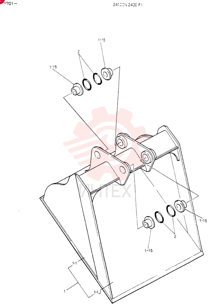 BUCKET ASSY,SCRAPER 24100N2400F1