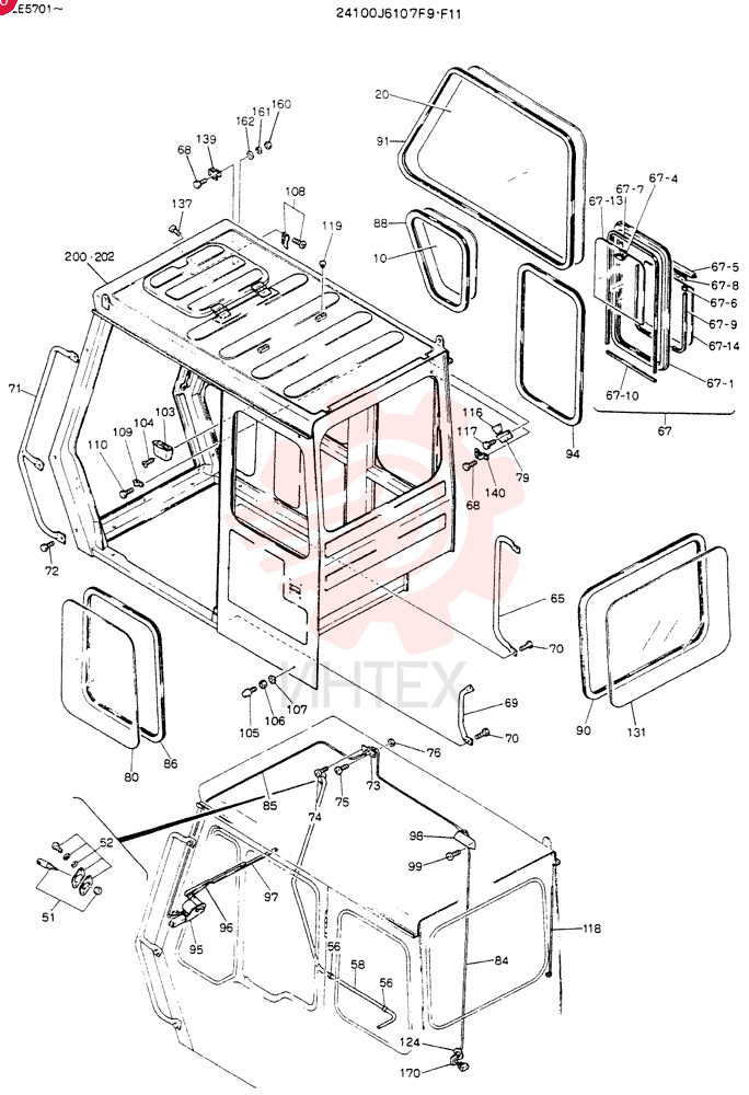 CAB ASSY, Serial Range: LE-5701-LE-5703 24100J6107F9 (1)