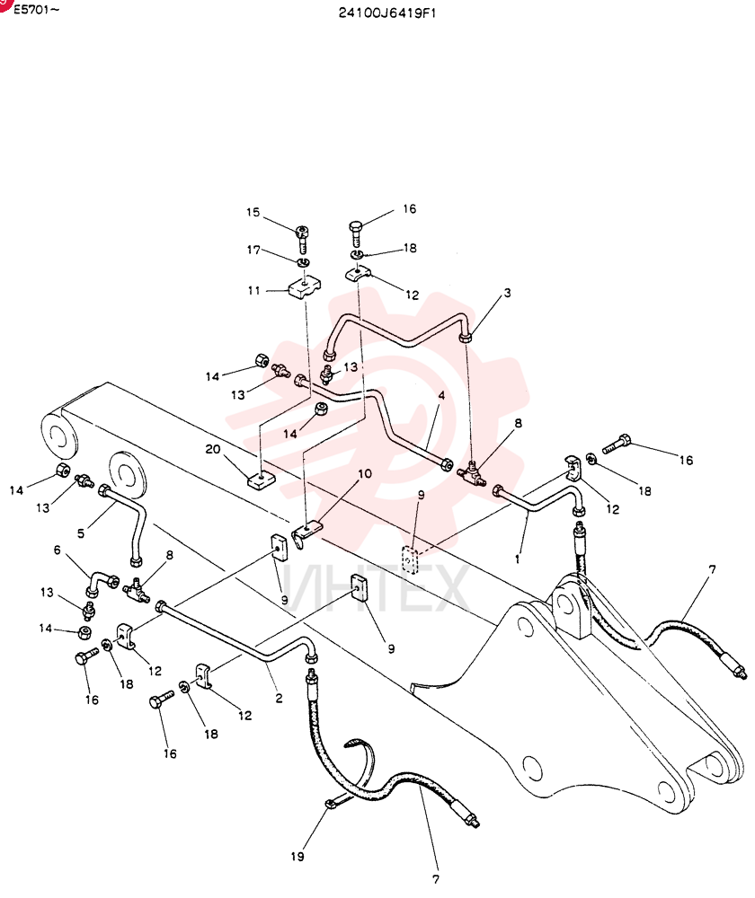 HYDR LINES,EXTRA ARM 24100J6419F1