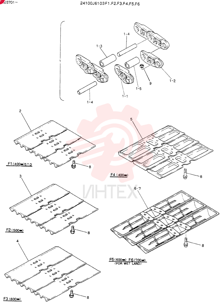 INSTAL,CRAWLER TRACK 24100J6103F1