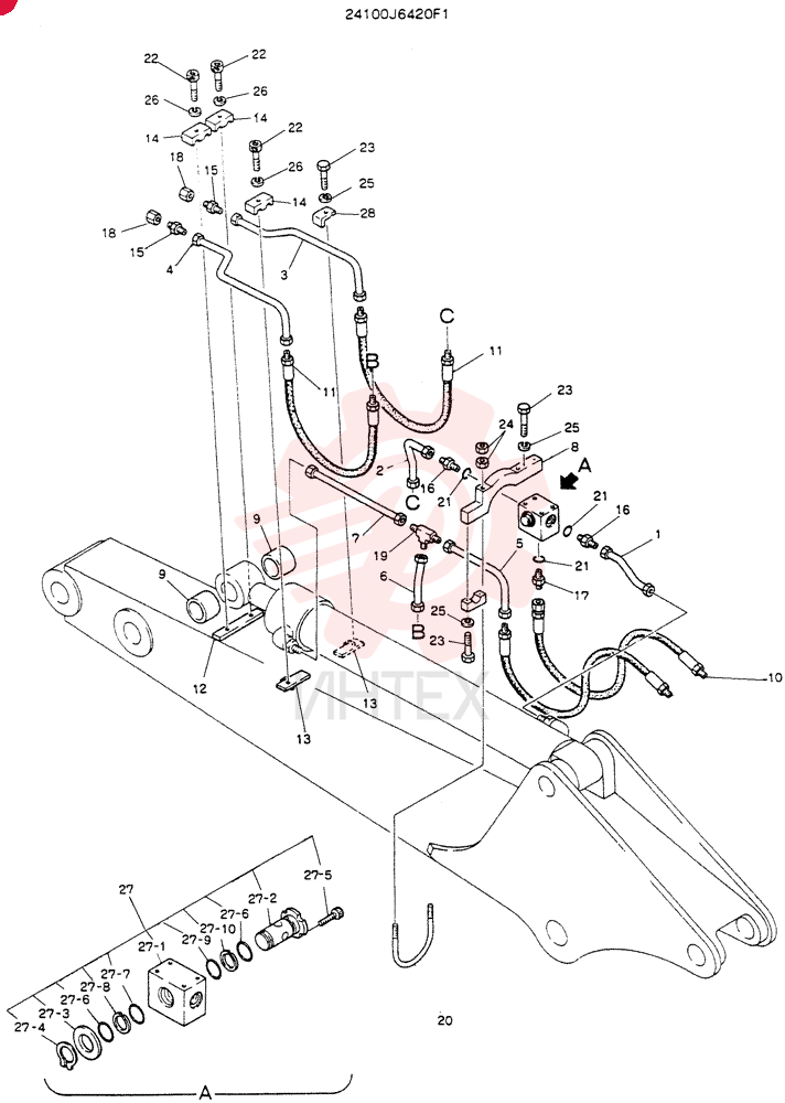 INSTAL HYDR LINES,ARM 24100J6420F1