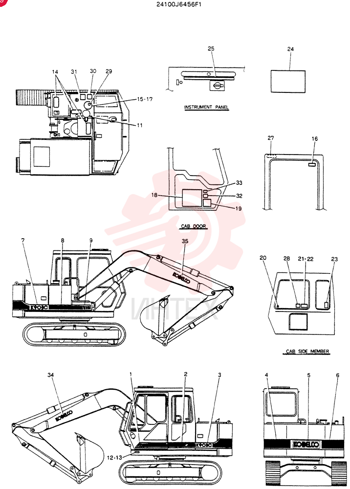 Схема (K903C) - EXCAVATOR ASN LE5701 (1/87-12/03) 24100J6456F1