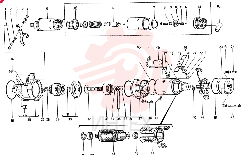 STARTER ASM., 12V-2.2KW