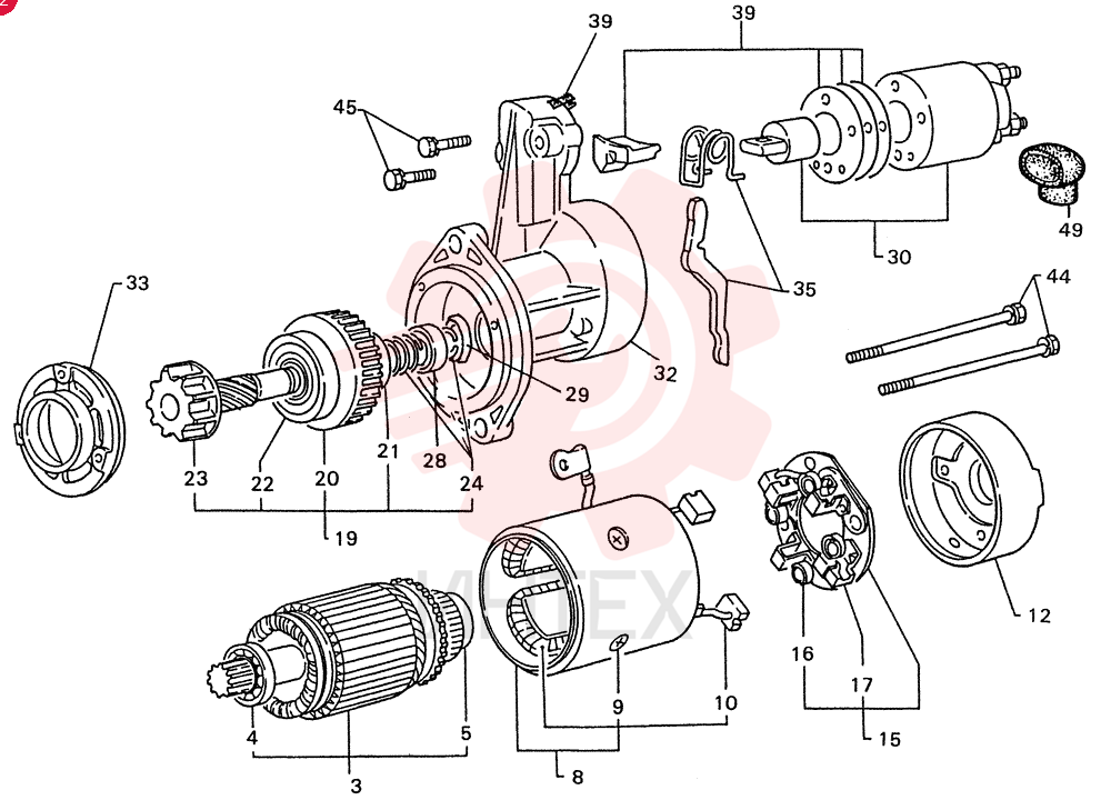 STARTER ASM.,  12V-2.2KW