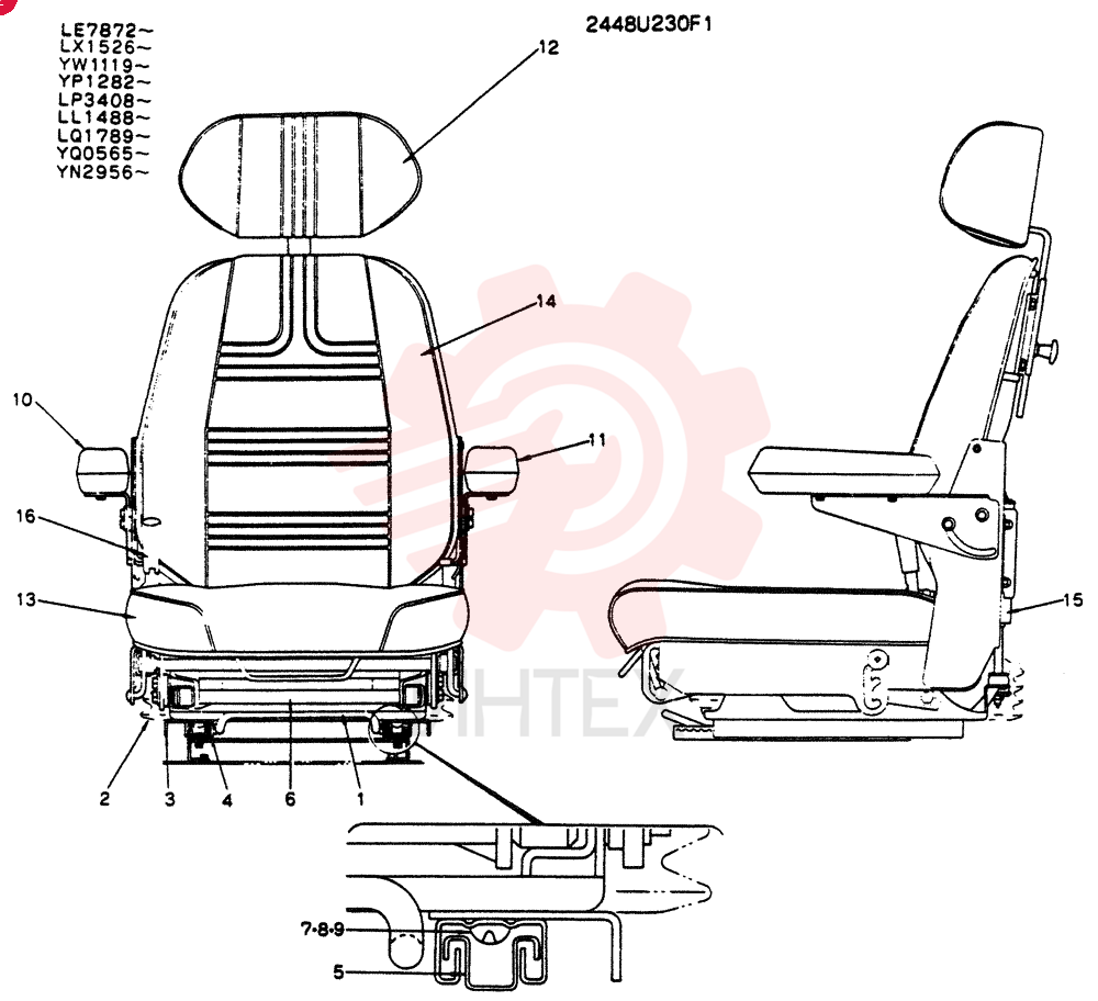 Схема (K904) - MARK II EXCAVATOR ASN YW1119 (1/88-12/03) 2448U230F1