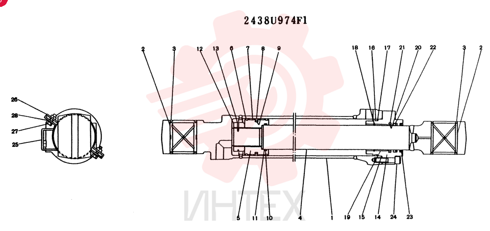 Схема (K904) - MARK II EXCAVATOR ASN YW1119 (1/88-12/03) 2438U974F1