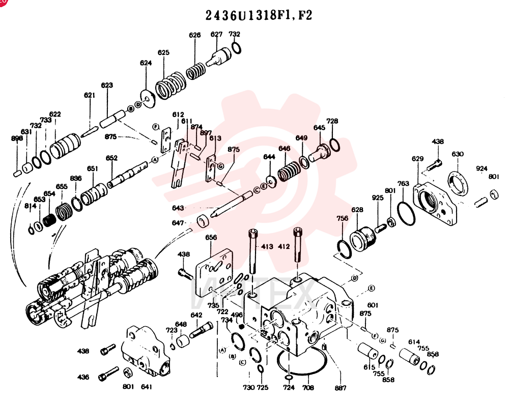 Схема (K904) - MARK II EXCAVATOR ASN YW1119 (1/88-12/03) 2436U1318F1