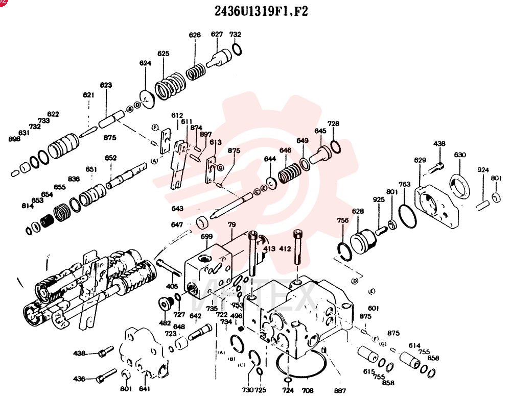 Схема (K904) - MARK II EXCAVATOR ASN YW1119 (1/88-12/03) 2436U1319F1