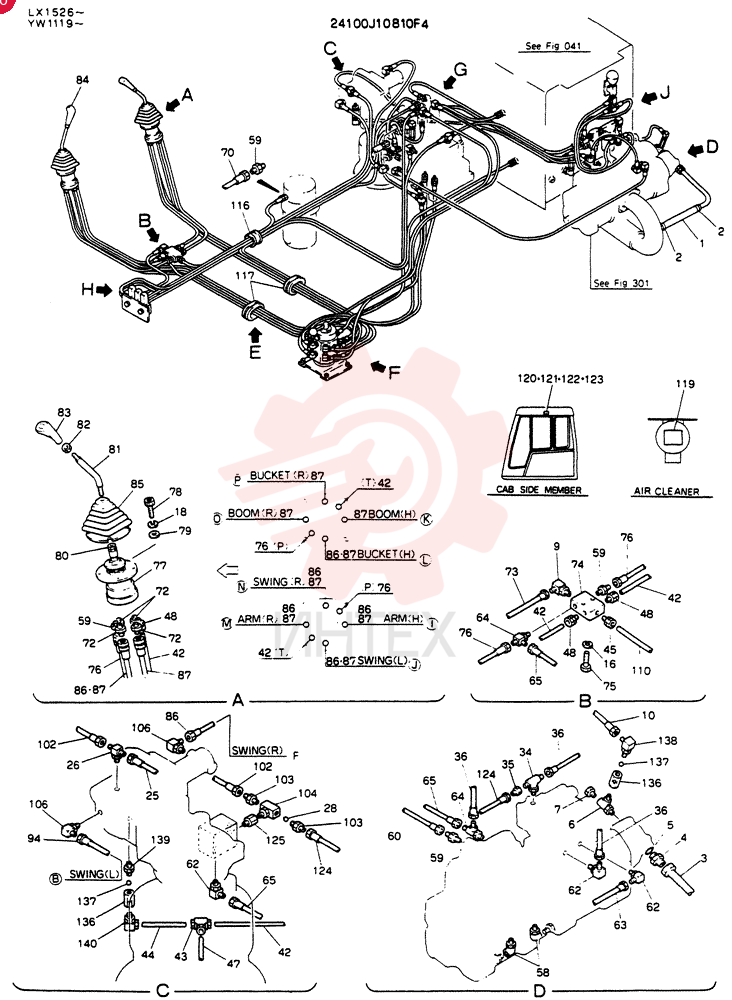 Схема (K904) - MARK II EXCAVATOR ASN YW1119 (1/88-12/03) 24100J10810F4 (1)