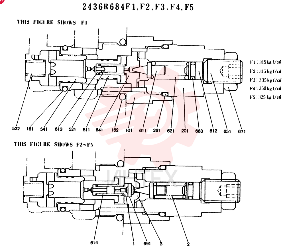 Схема (K904) - MARK II EXCAVATOR ASN YW1119 (1/88-12/03) 2436R684F1