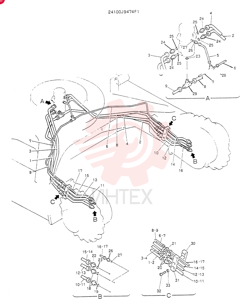 HYDR LINES, LOW 24100J9474F1