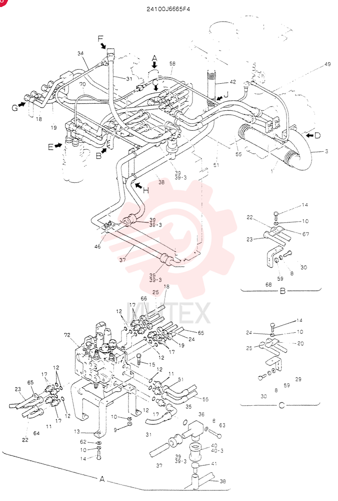 HYDR LINES,UPP 24100J6665F4 (2)