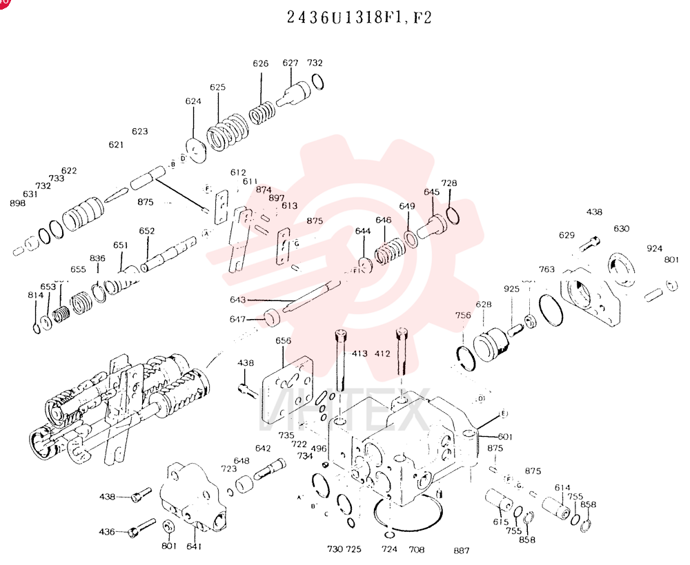 Схема (K904) - MARK II EXCAVATOR BTW YW0101 - YW1118 (1/88-12/03) 2436U1318F1