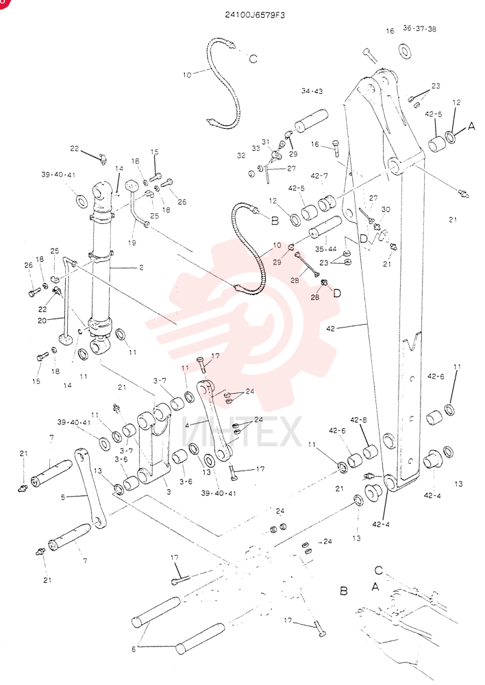 Схема (K904) - MARK II EXCAVATOR BTW YW0101 - YW1118 (1/88-12/03) 24100J6579F3
