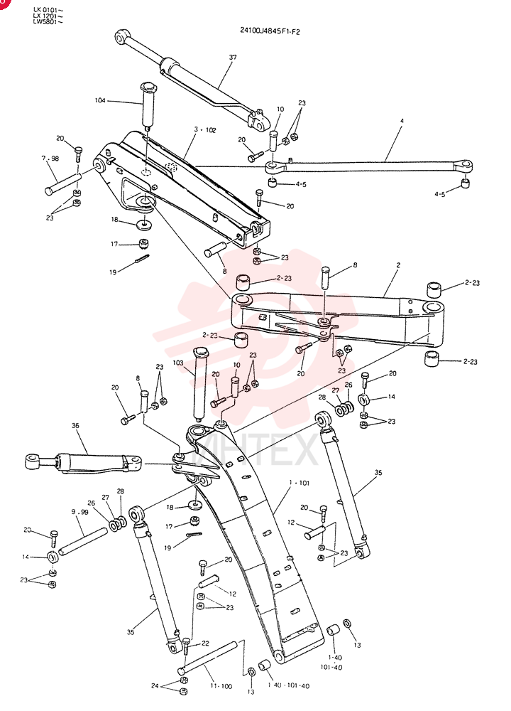 BOOM ASSY, Serial Range: LK0101-LK0112
