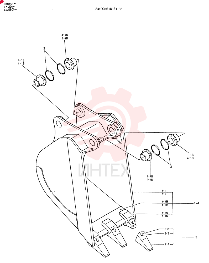 BUCKET   ASSY 0.25 M³, Serial Range: LX1270-LW7340