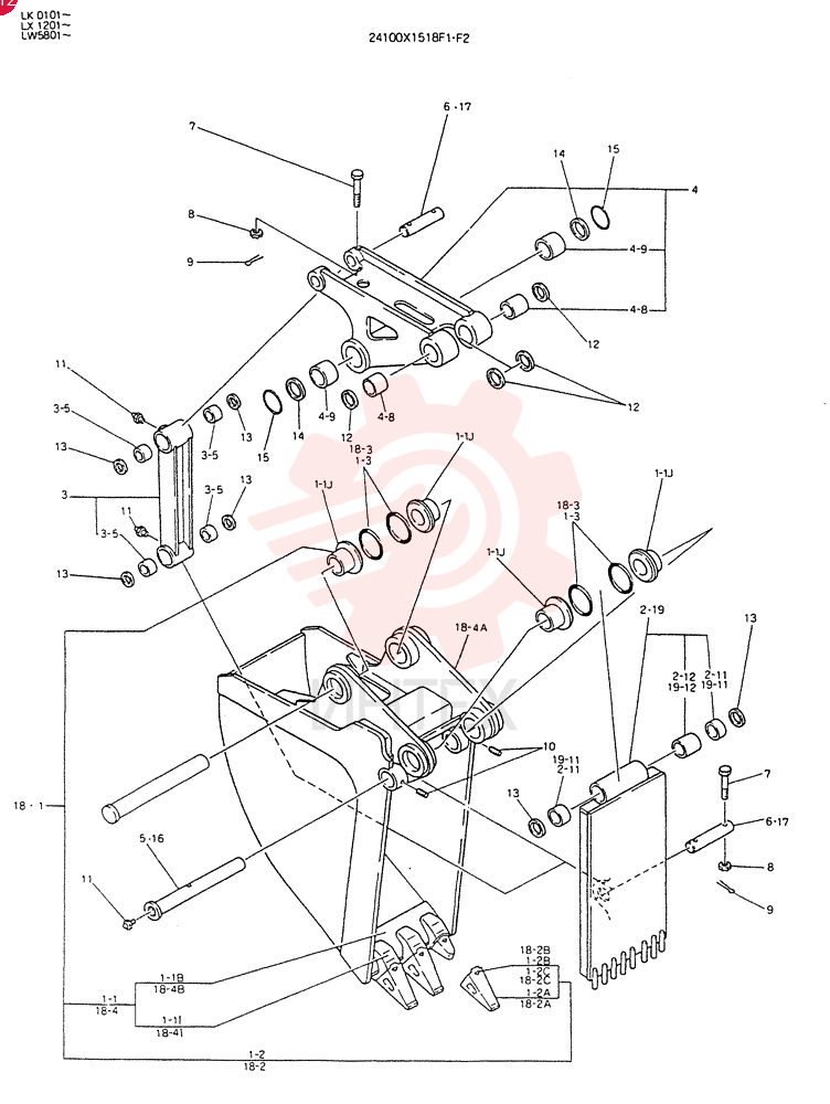 BUCKET ASSY, EJECTOR 24100X1518F1 (1)
