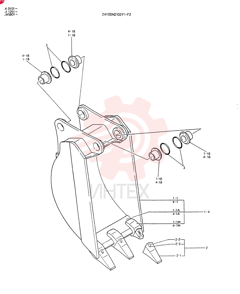 BUCKET ASSY, Serial Range: LK0101-LK0112 24100N2102F1 (2)