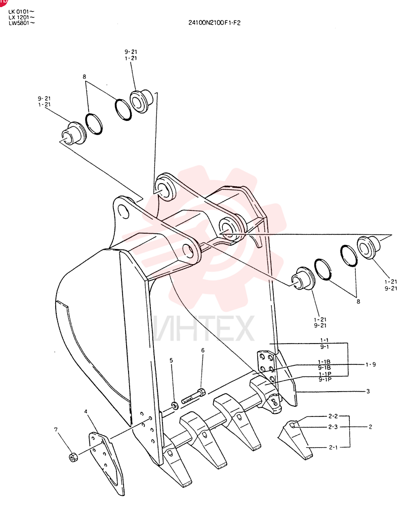 BUCKET ASSY, Serial Range: LK0101-LK0112 24100N2100F1 (2)