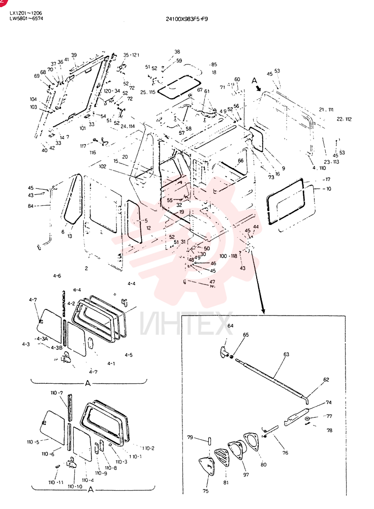 CAB ASSY, Serial Range: LW5801--LW5980 24100X983F5 (1)