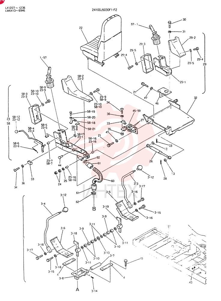 CONTROL ASSY (FOR EXPORT)  LW6413, Serial Range: -LW6574 24100J5030F1 (4)